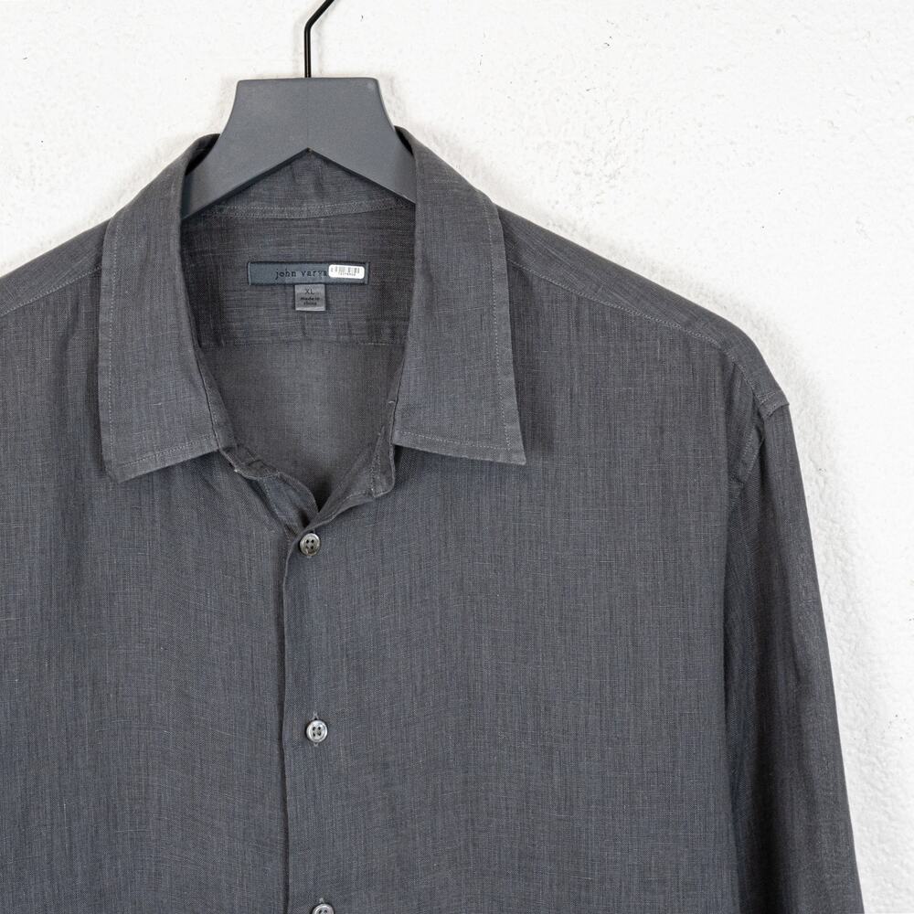 John Varvatos Collection Linen Button up Shirt in… - image 3